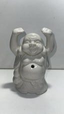 Benihana Happy Buddha Hands Up 7" Tiki White Ceramic Cocktail Mug Cup Vintage