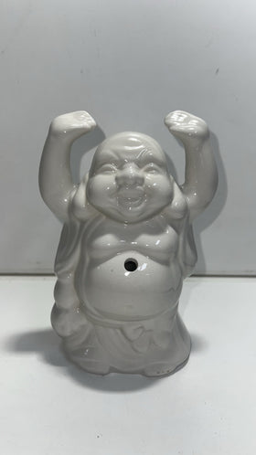 Benihana Happy Buddha Hands Up 7" Tiki White Ceramic Cocktail Mug Cup Vintage