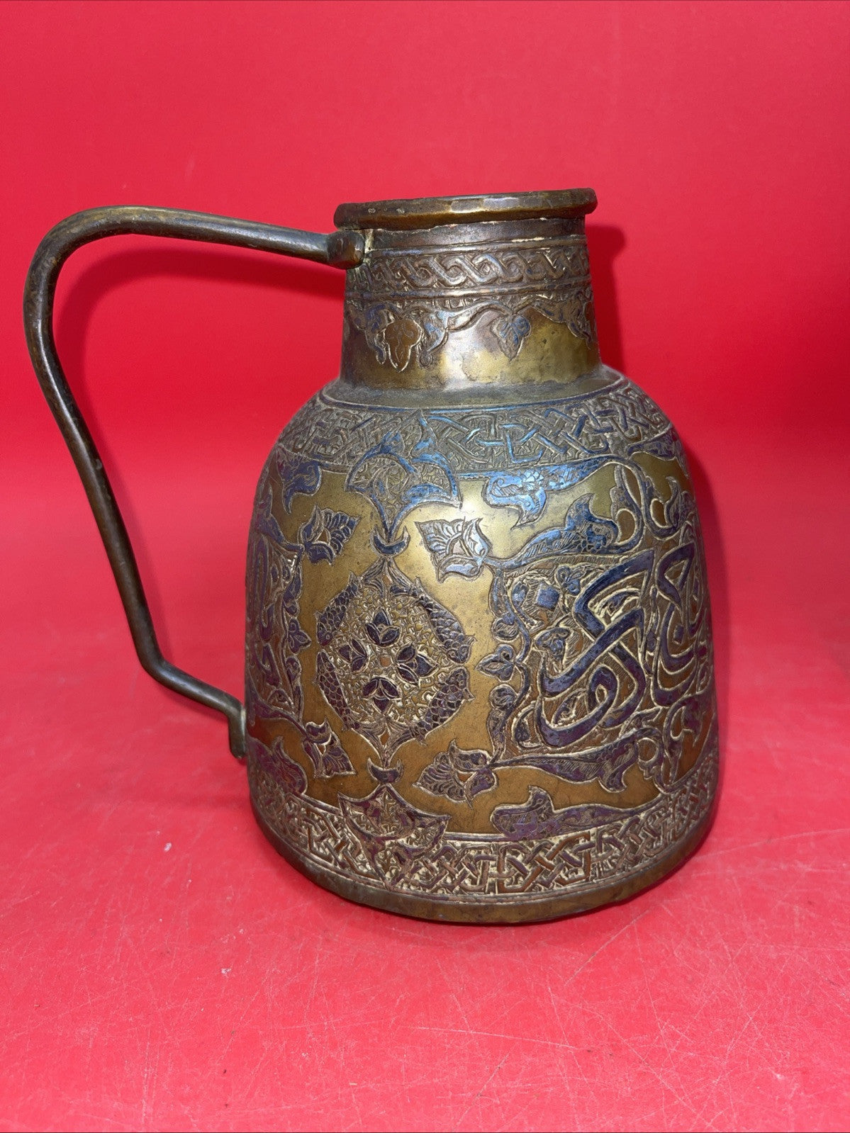 ANTIQUE vintage Copper Jug with handle