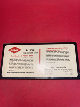 Vintage Skil Brand Perma Grit Tungsten Carbide No 18700 Fine Grit 150