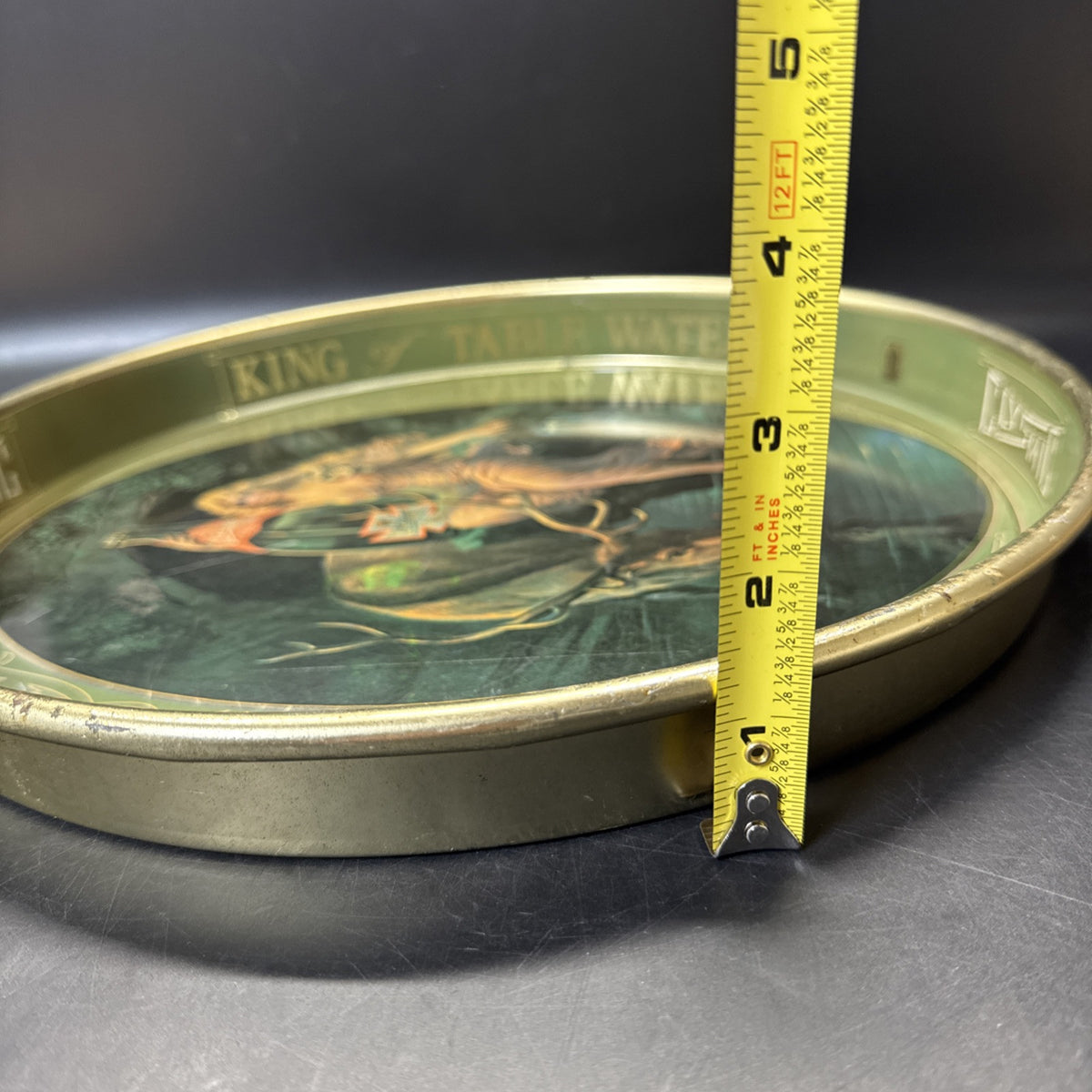 Vintage Clysmic King Of Table Waters Metal Serving Tray 14” Platter