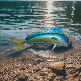 Large Fiberglass Mahi Mahi Fish Mount - Ocean Wall Decor 28” Vibrant Colors