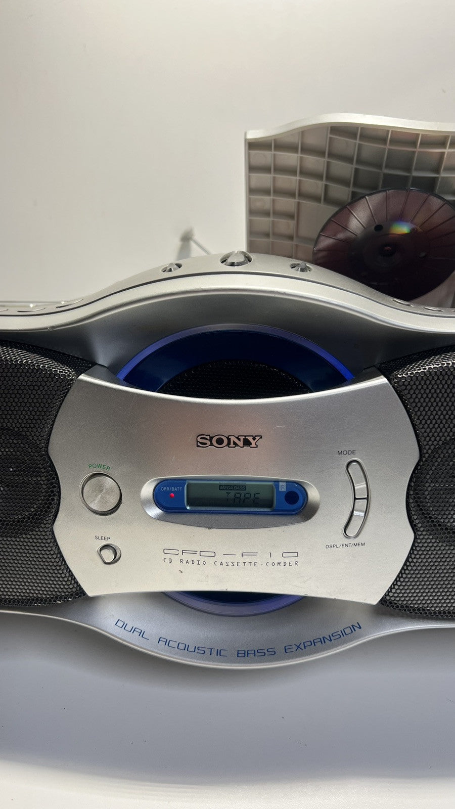Sony Boombox CFD-F10 CD AM/FM Radio Cassette CD Recorder Mega Bass **READ**