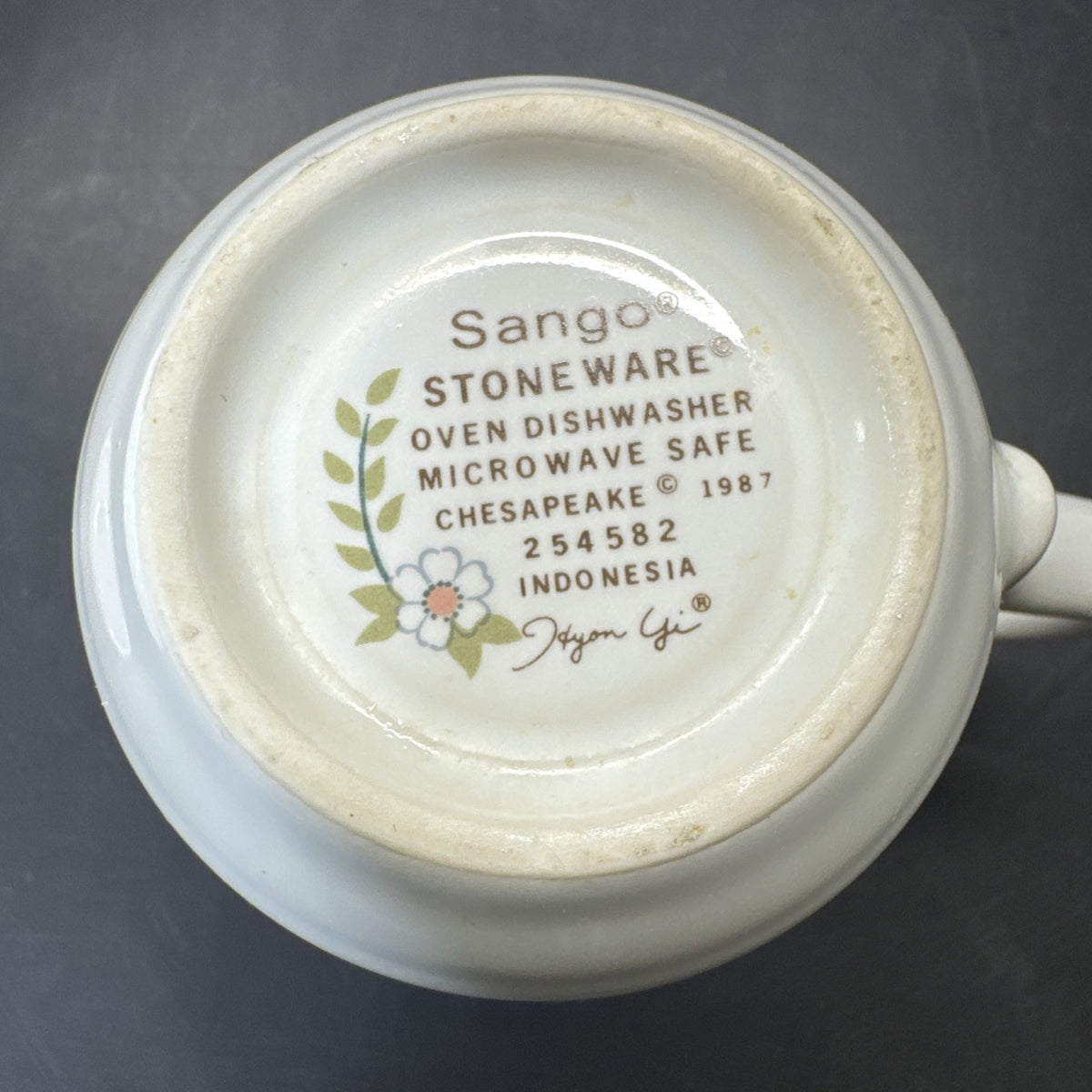 Sango Stoneware Chesapeake Set Of Cups (6pcs) And Saucers (3pcs)