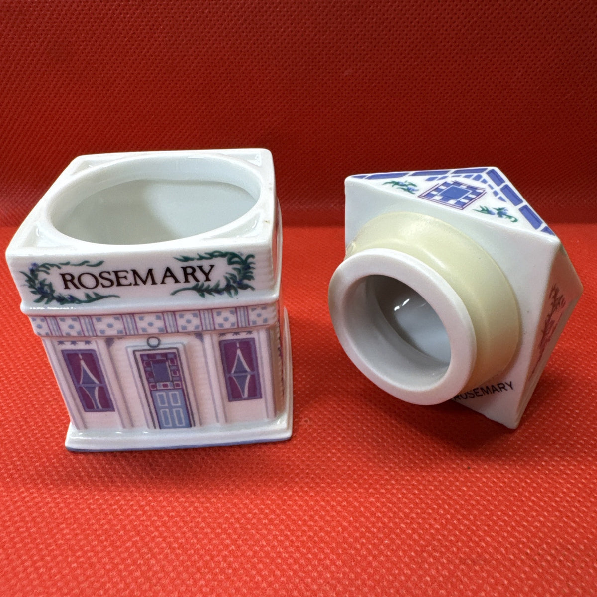 Vintage 1989 Lenox Spice Village ROSEMARY Jar With Lid