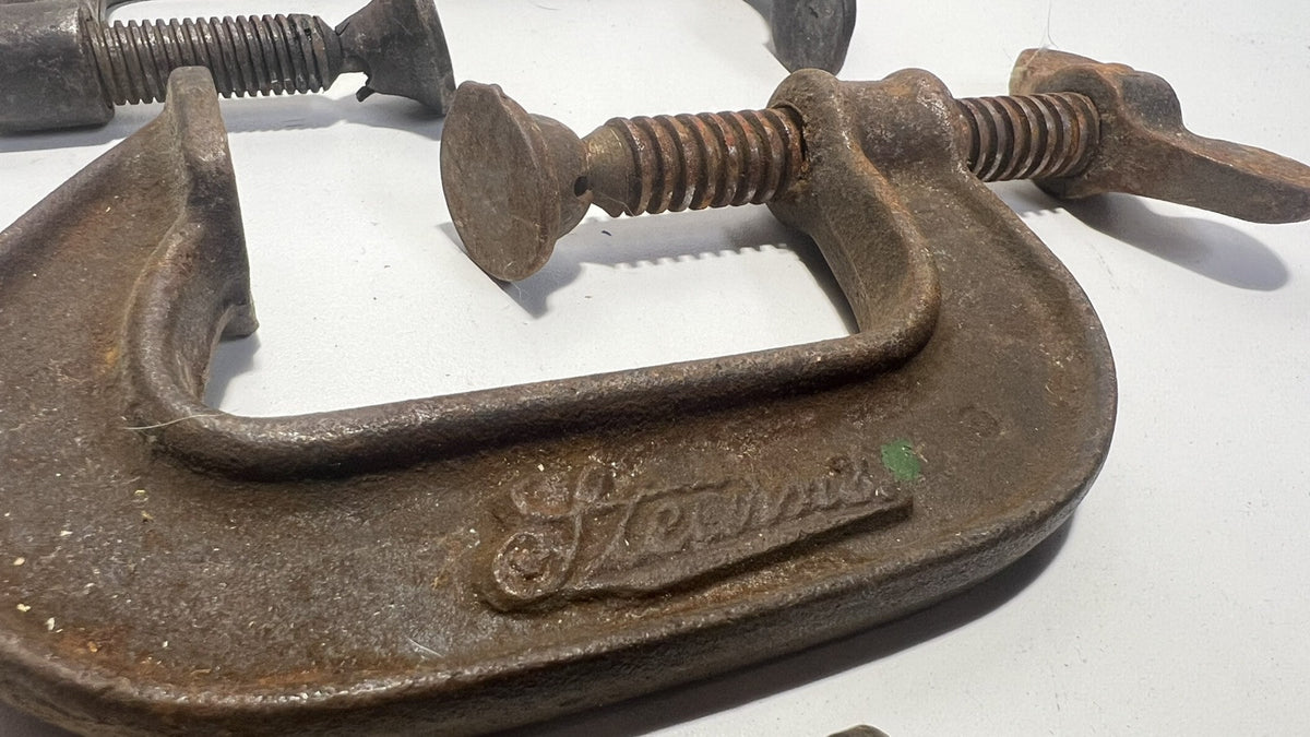 Vintage C-Clamps Lot - Cincinnati Tool Co & More - Heavy Duty Metal Clamps.Lot 3