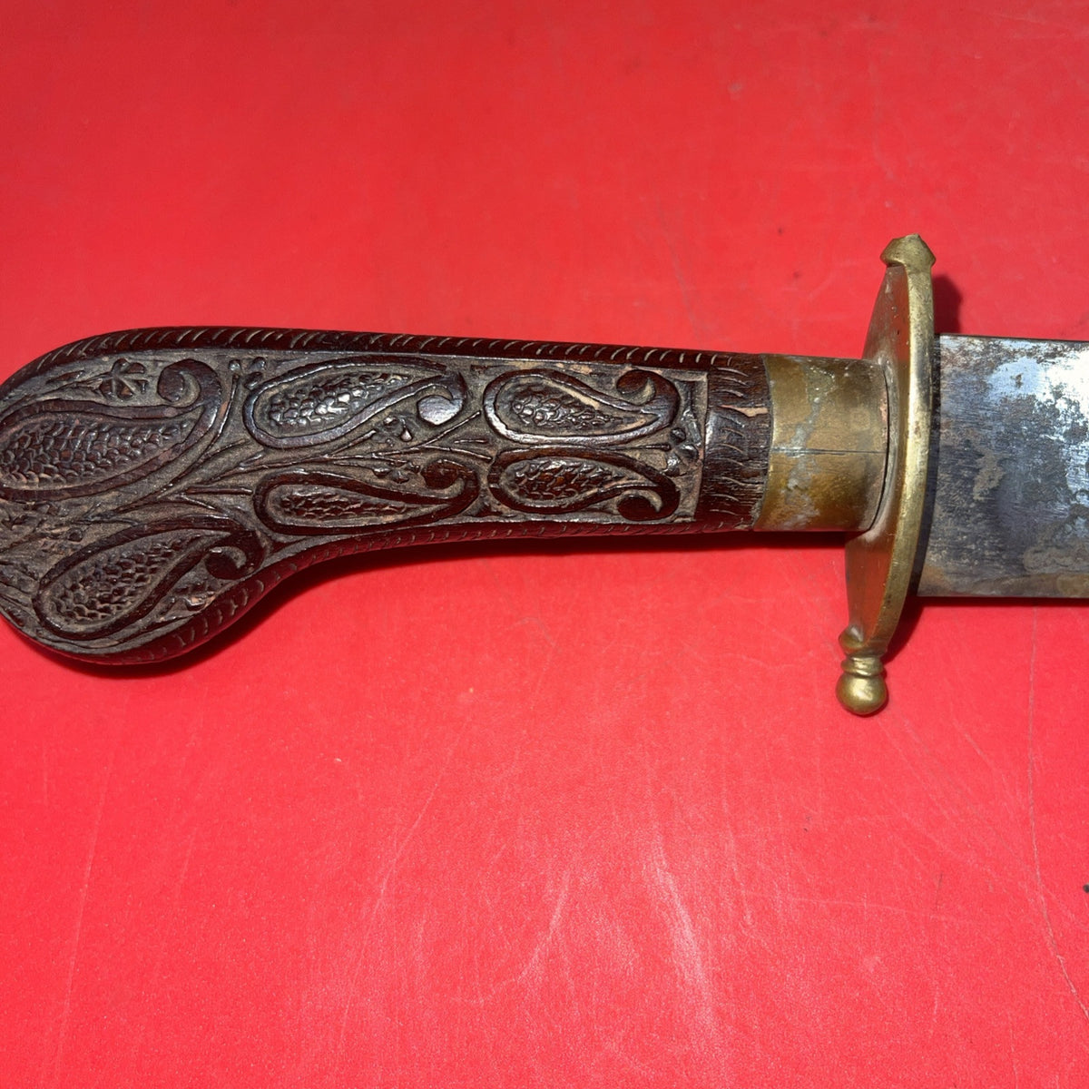 Vintage Islamic Yemen Marsh Arab Jambiya Khanjar Dagger Carved Wood Sheath