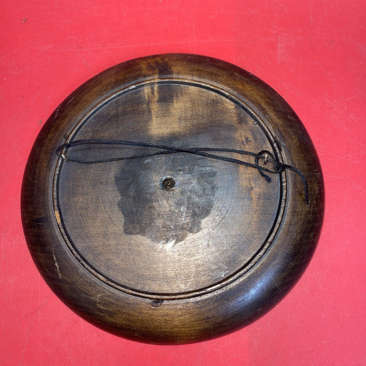 Vintage Handcrafted Wood Wall Plates in Folk Style in Man and Women, Diameter 8”