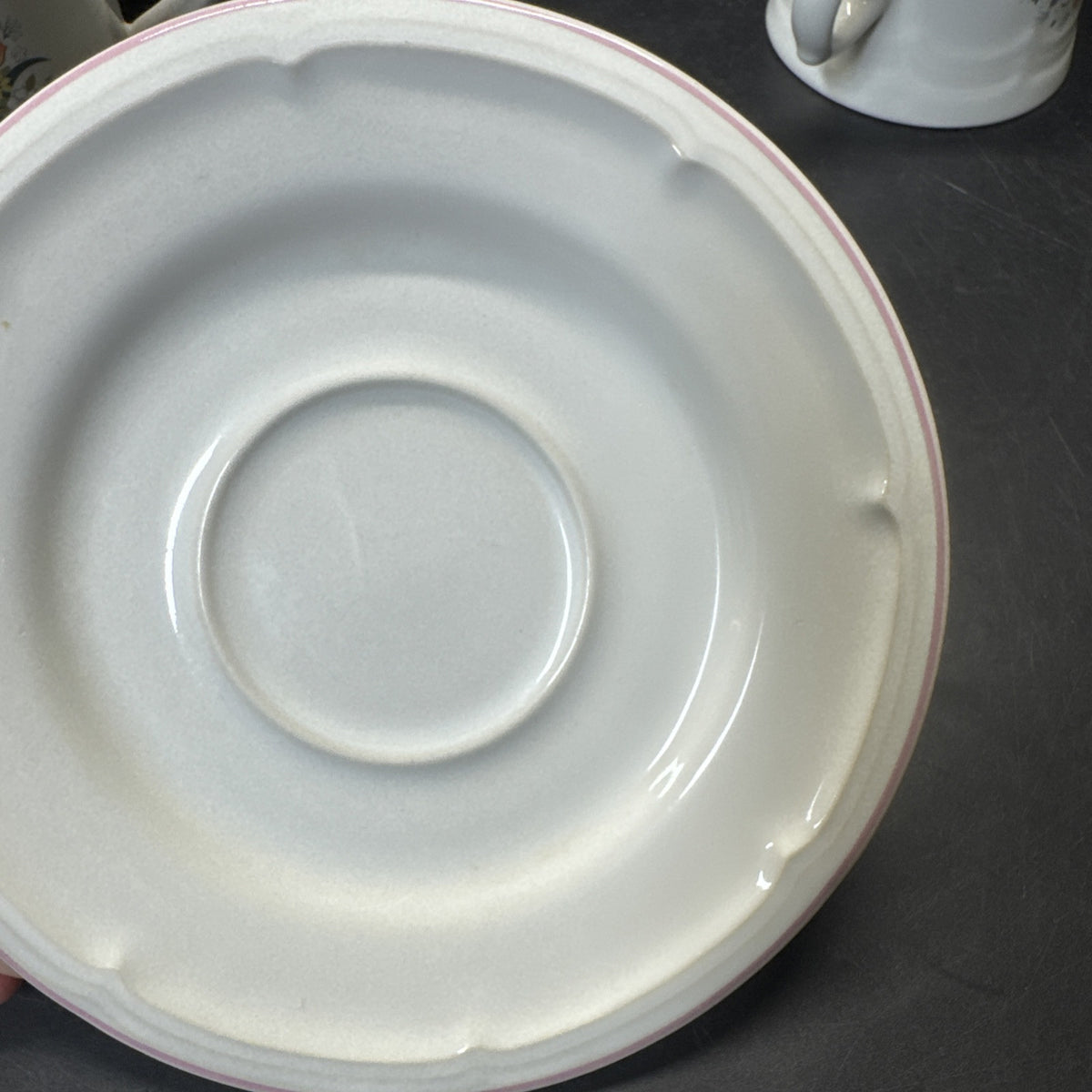 Sango Stoneware Chesapeake Set Of Cups (6pcs) And Saucers (3pcs)