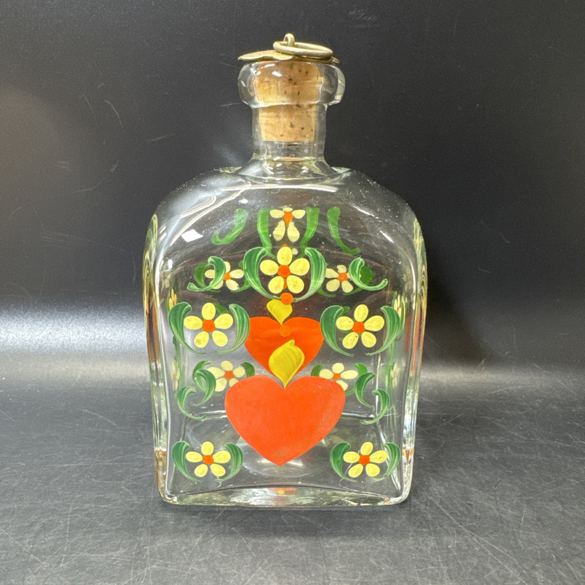 Sweden Burning Heart Multicolored Hand Painted Jug or Decanter