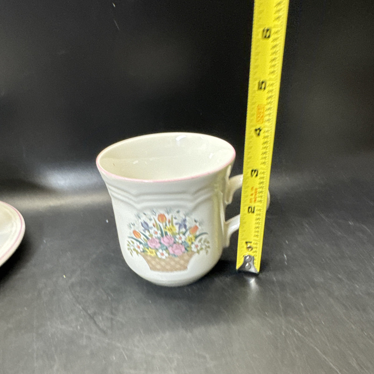 Sango Stoneware Chesapeake Set Of Cups (6pcs) And Saucers (3pcs)