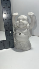 Benihana Happy Buddha Hands Up 7" Tiki White Ceramic Cocktail Mug Cup Vintage