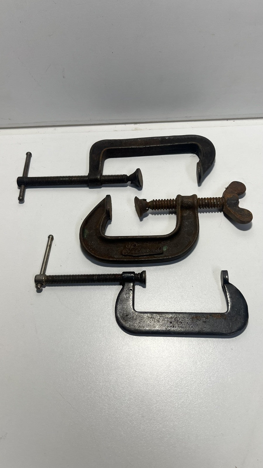Vintage C-Clamps Lot - Cincinnati Tool Co & More - Heavy Duty Metal Clamps.Lot 3