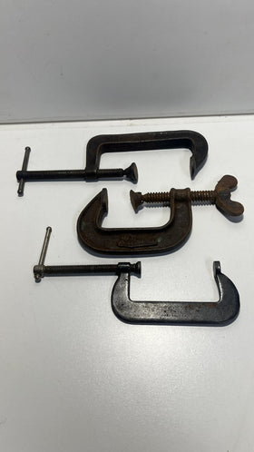 Vintage C-Clamps Lot - Cincinnati Tool Co & More - Heavy Duty Metal Clamps.Lot 3