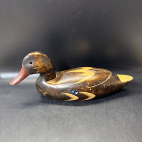 Wooden Duck Decoy Hand Carved Painted Wood Figure