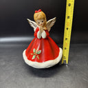 Vintage Josef Originals Christmas 1950s Angel Girl Music Box Holly Kitschy