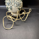 Vintage Small Ruffled Ceramic Lamp with 3-D Roses, Table Desktop Lamp