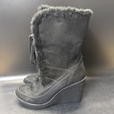 Route 66 Tawney Black Suede Look Wedge Heel Boots Women's Size 8.5M/ Used
