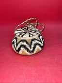 African Hand Woven Basket with Lid 3”x4”