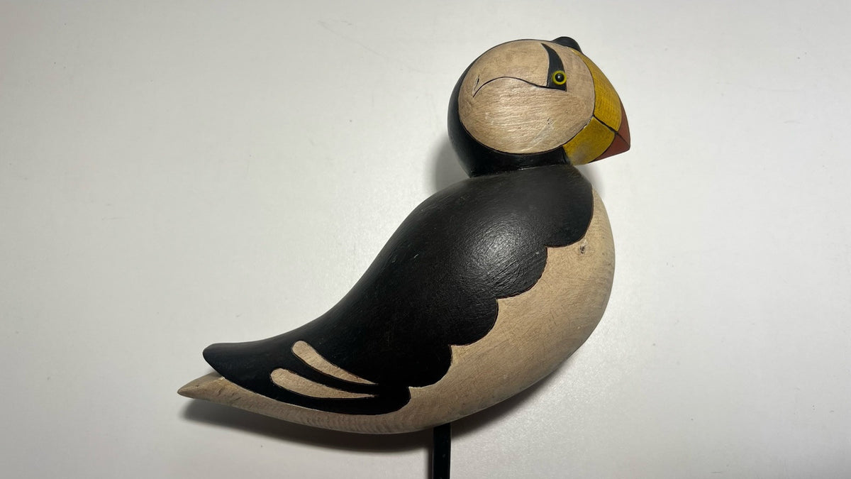 Hand-Carved Wooden Duck Decoy Signed R. Wassel 1987 Vintage Hunting Collectible