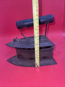 Vintage Special  10 Charcoal Laundry Press Iron With Wooden Handle