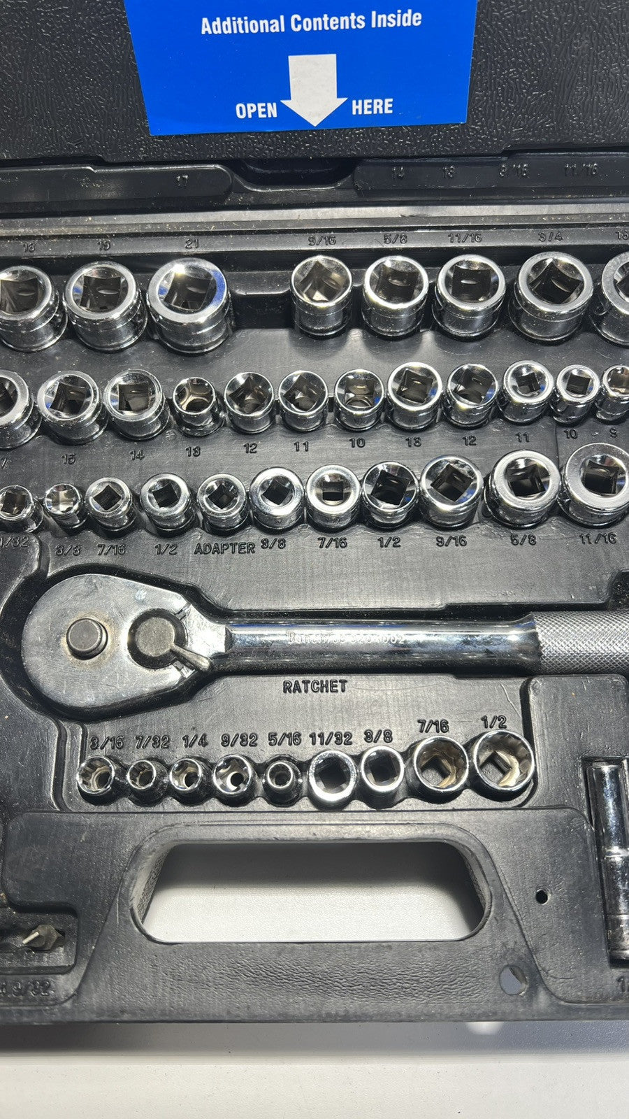 BenchTop 100-Piece Mechanics Tool Set. 1 Piece Lost