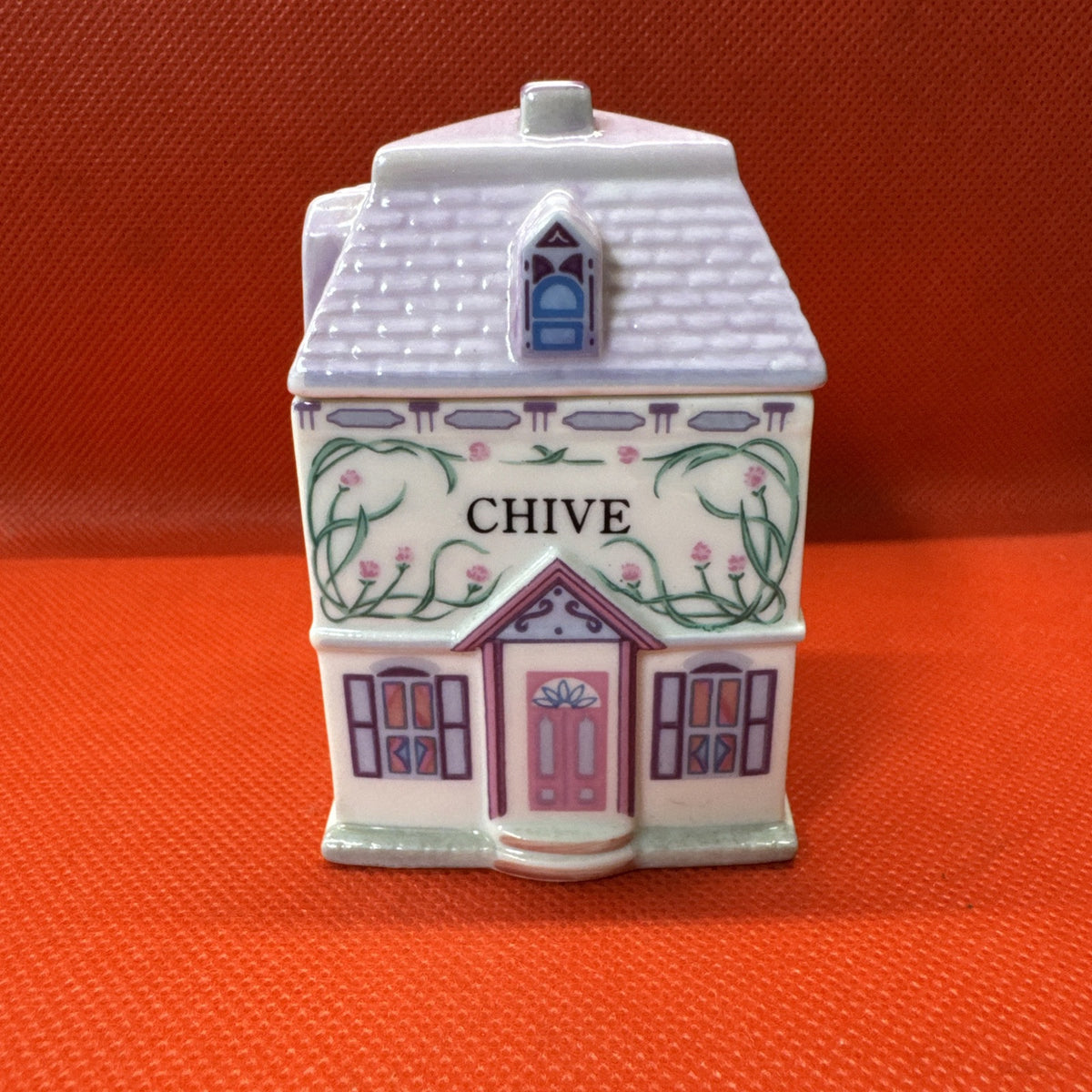 Vintage 1989 Lenox Spice Village CHIVE Jar With Lid