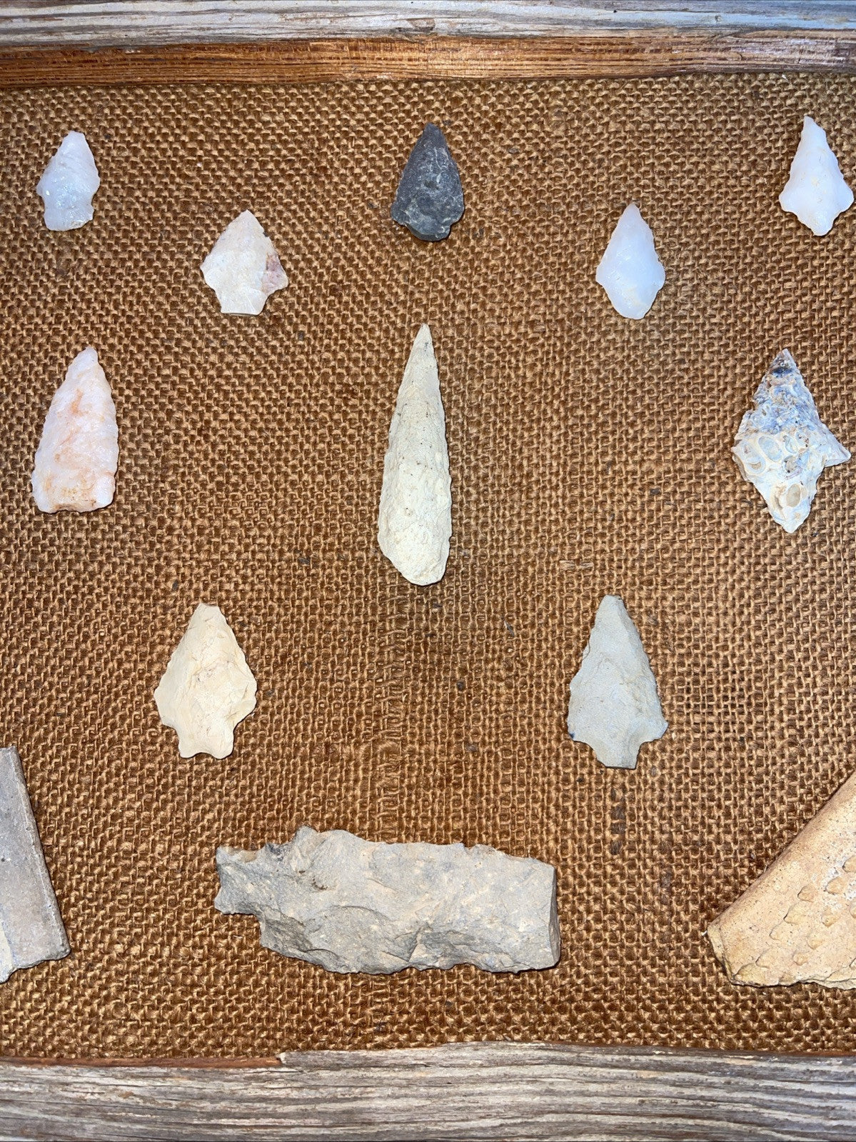 Native American Arrowheads collection in the Frame
