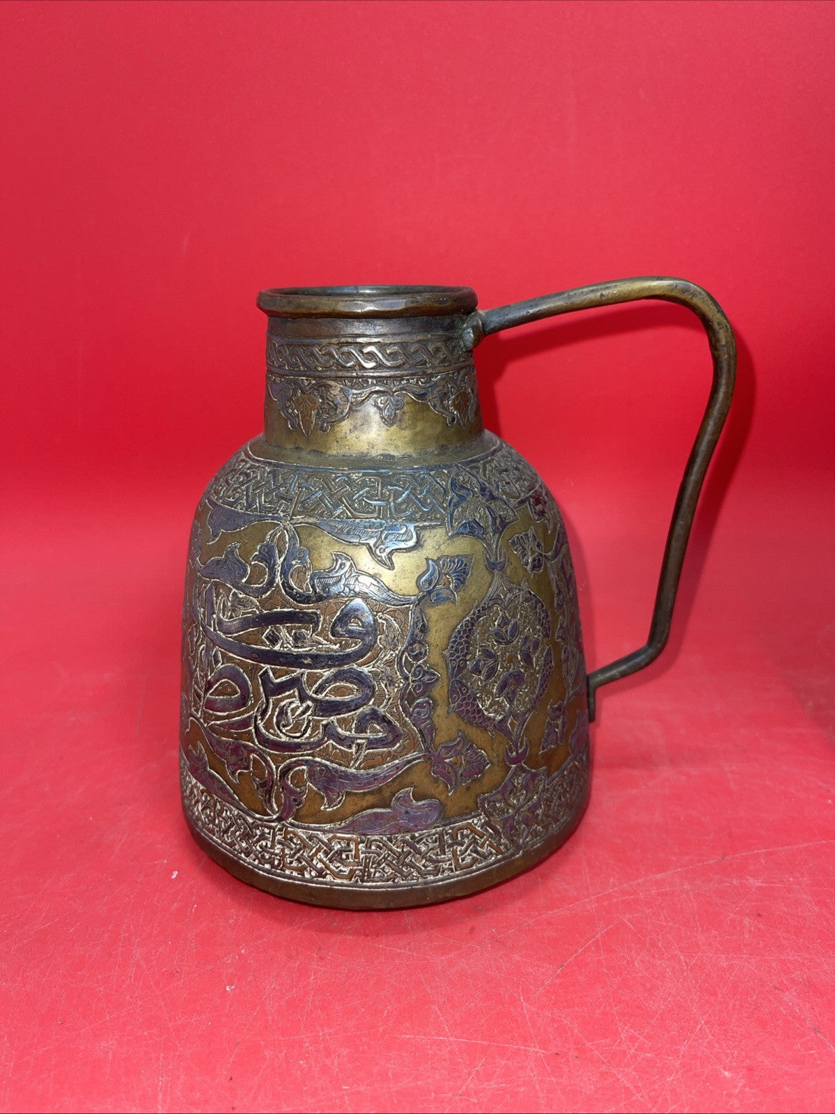 ANTIQUE vintage Copper Jug with handle