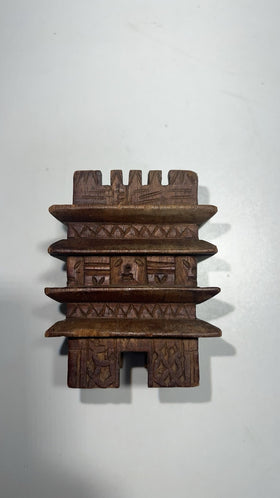 Vintage Hand-Carved Wooden Tribal House – Folk Art Decor