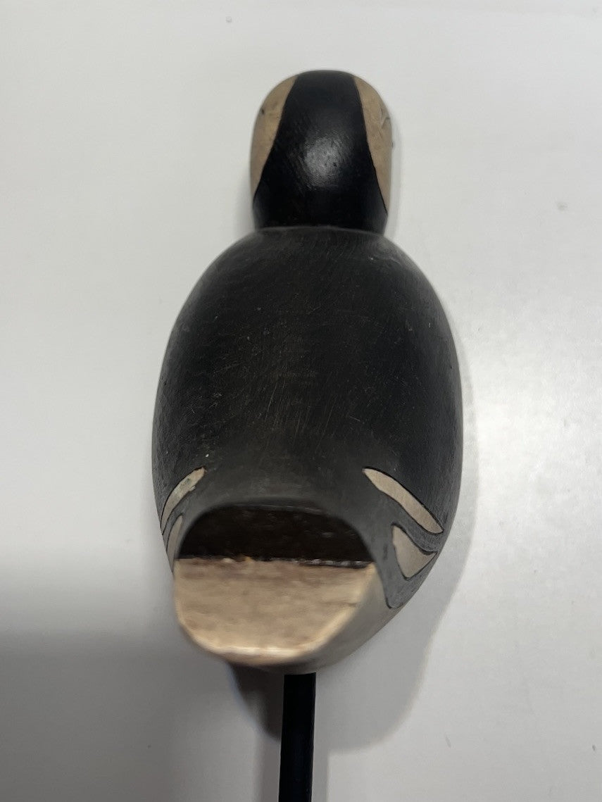 Hand-Carved Wooden Duck Decoy Signed R. Wassel 1987 Vintage Hunting Collectible