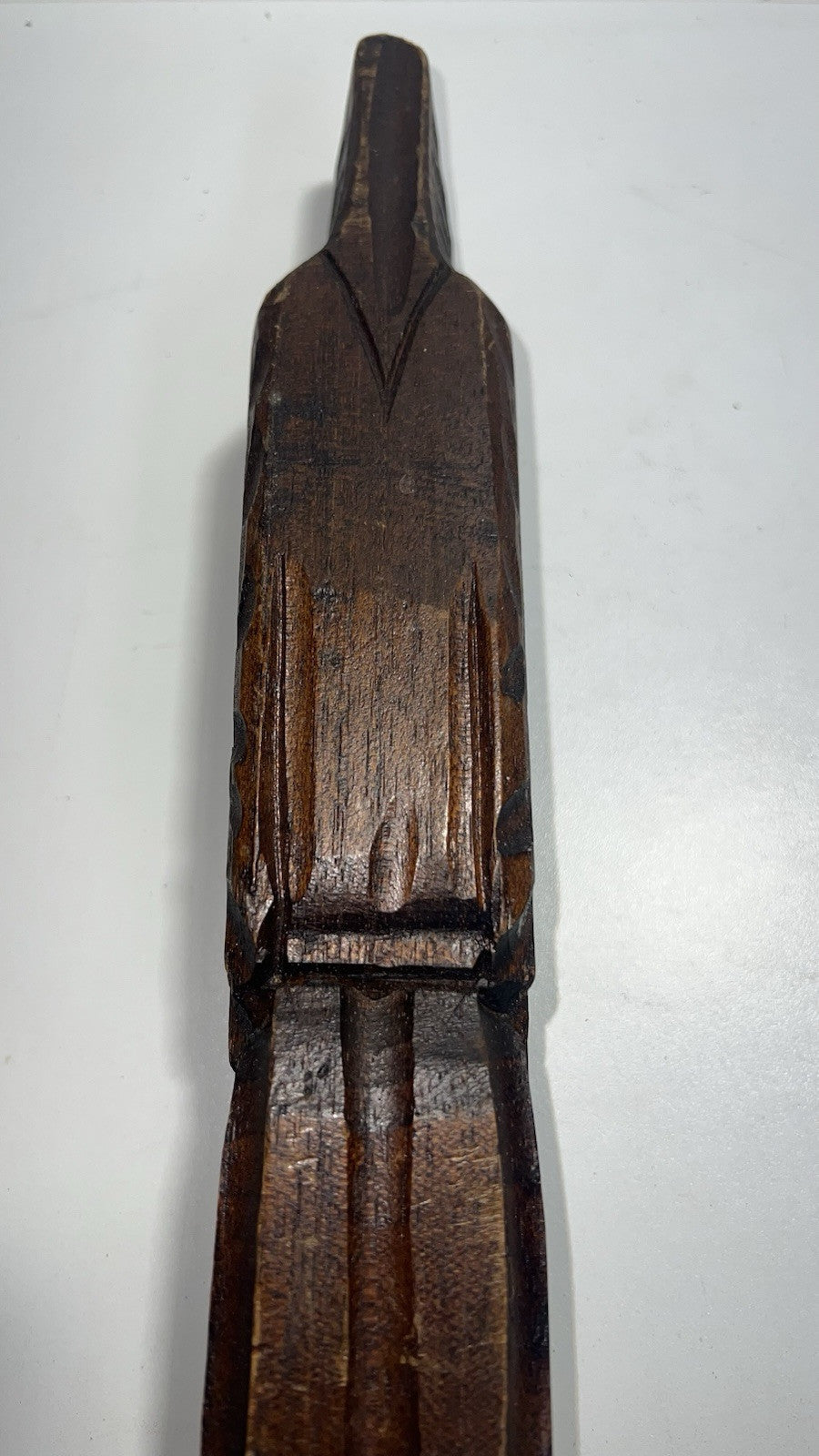 Vintage Hand-Carved Wooden Monk Statue 15” – Religious Folk Art Mexico