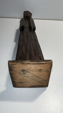 Vintage Hand-Carved Wooden Monk Statue 15” – Religious Folk Art Mexico