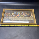 Jesus The Last Supper Picture A.P.Co.Chicago Religious With Wood Frame 15”x8”