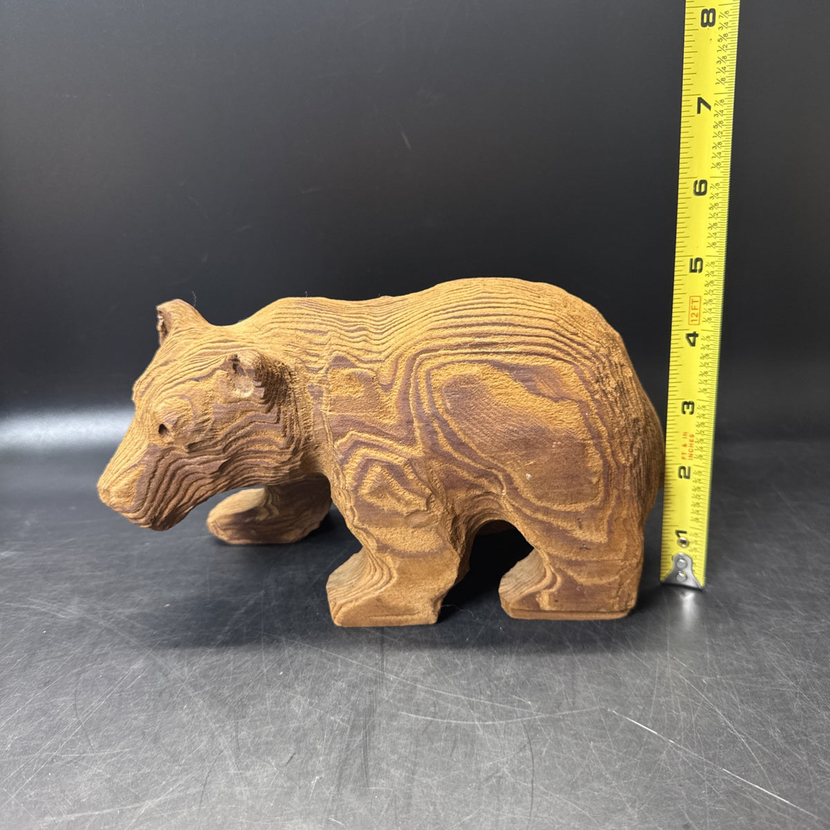 Wooden Bear Sculpture Handmade Figurine