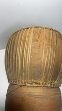 Vintage African Djembe Handheld Drum – Clay Body, Snakeskin Leather Percussion
