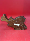 Hand carved wooden fish box