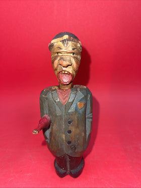 Vintage  Wood Hand Carved Bottle Opener Full Figure  Collectors