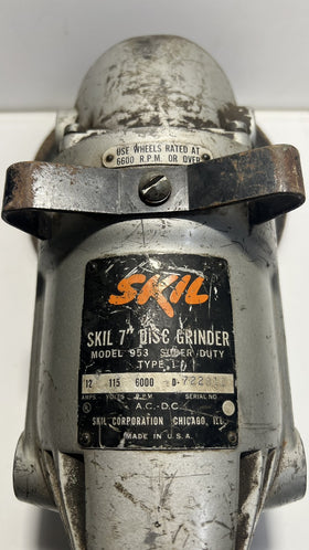Vintage SKIL 7" Disc Grinder Super Duty Type 1 Model 953