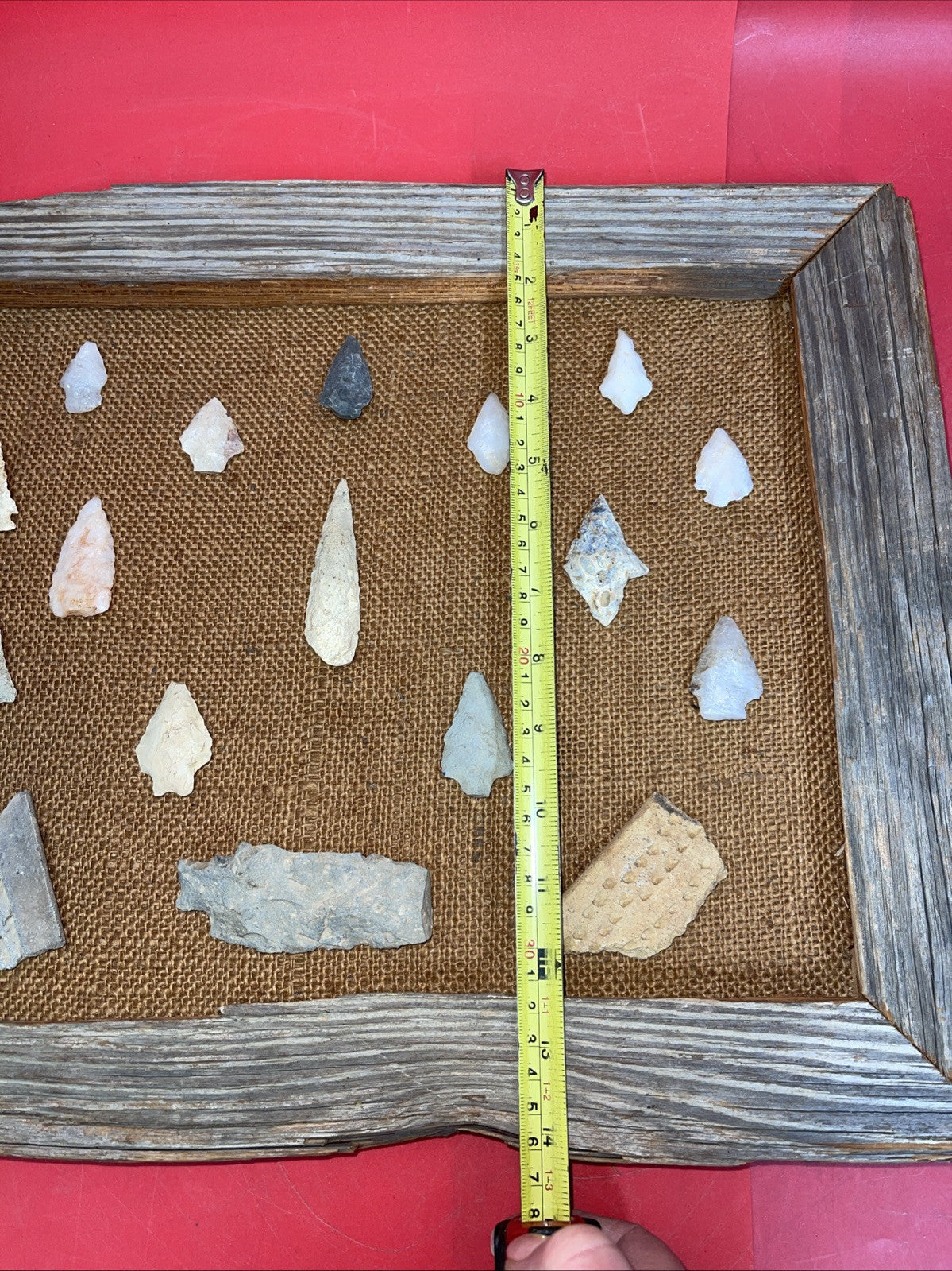 Native American Arrowheads collection in the Frame