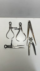 Lot of 5 Vintage Machinist Dividers Calipers Tools.