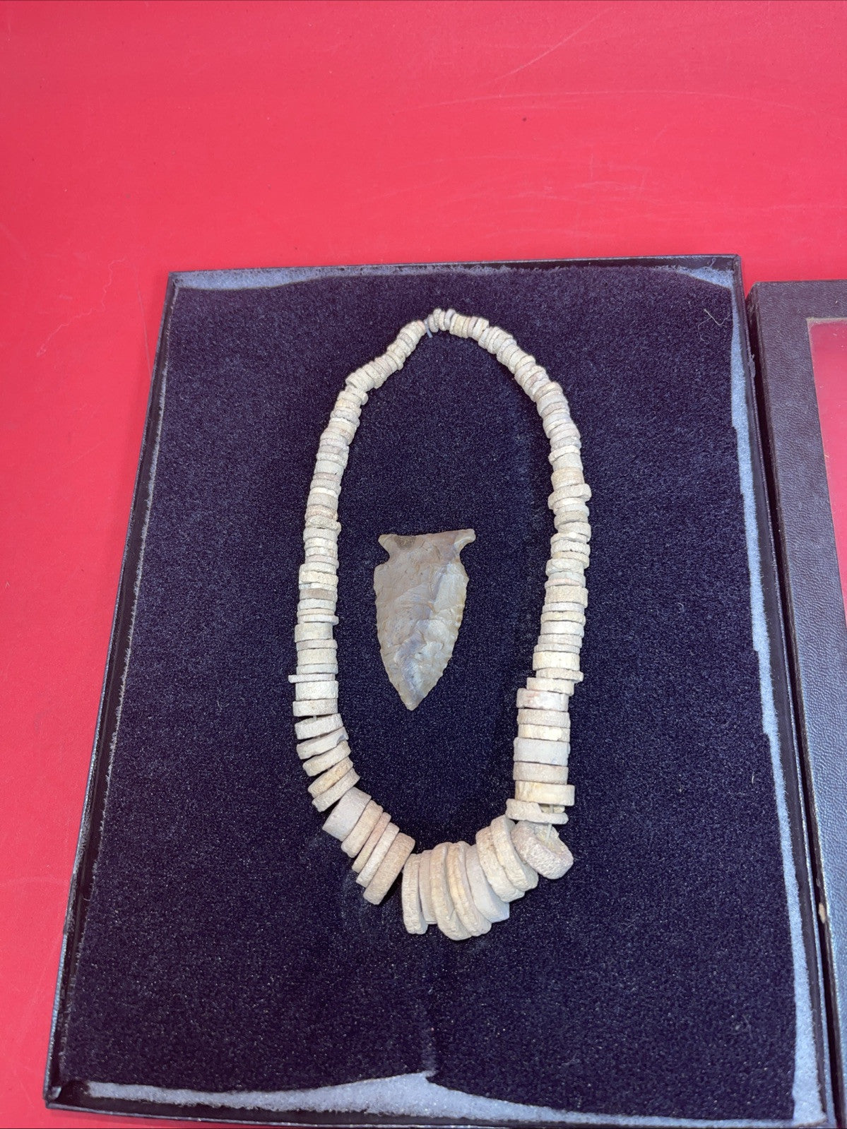 Native American Artifacts in a glass box 9”x7”.  #28