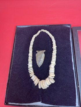 Native American Artifacts in a glass box 9”x7”.  #28