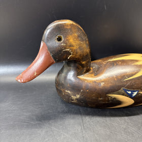 Wooden Duck Decoy Hand Carved Painted Wood Figure