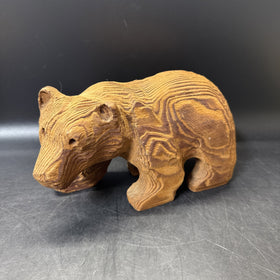 Wooden Bear Sculpture Handmade Figurine