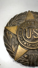 WWI U.S. Military Grave Marker - 6” Brass Star, 1917-1918 Veteran Memorial