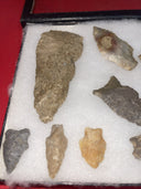 Native American Artifacts Lot 13 w/ Frame Arrowheads Collection 9”x7” Frame #22