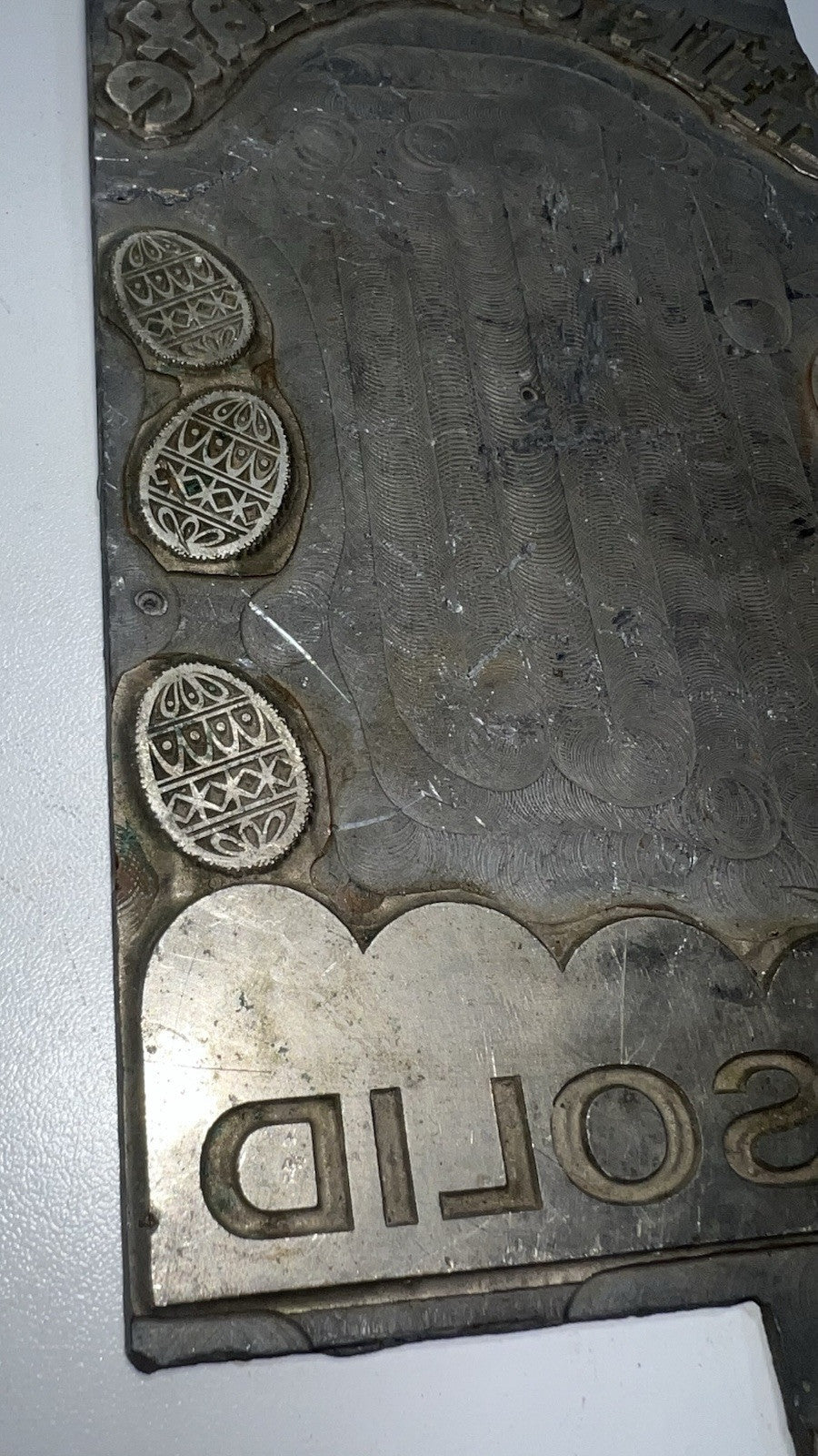 Antique Frankford Candy Chocolate Mold ½ LB Solid Bar Easter Eggs Design