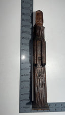 Vintage Hand-Carved Wooden Monk Statue 15” – Religious Folk Art Mexico