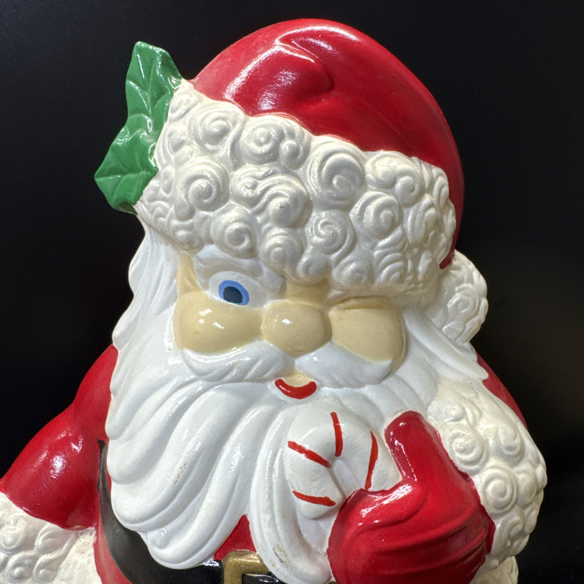 Vintage Christmas Ceramic Mold Winking Santa Clause & Waving Mrs Clause